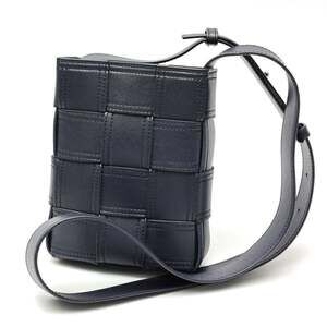 BOTTEGA VENETA Blue Leather Intrecciato Hobo Bag